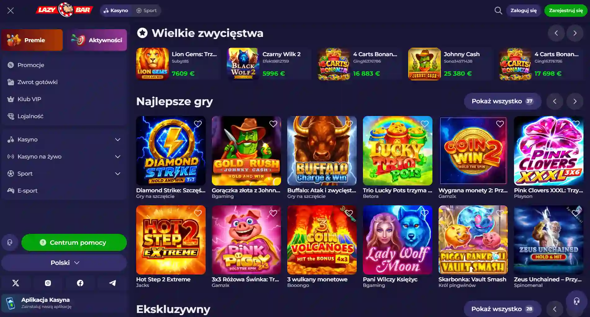 Polska wersja oficjalnej strony Lazybar